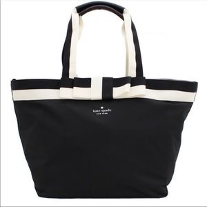 KATE SPADE Black Bow Tie Nylon Diaper Bag
